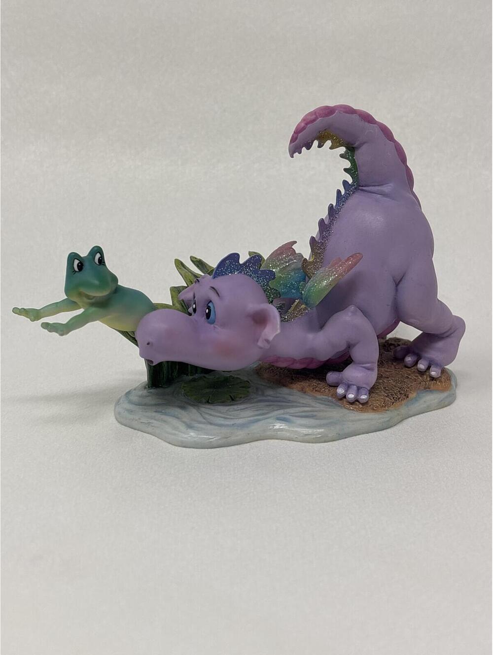 Cute Purple Dragon and Frog Figurine "Look Before You Leap" Hamilton Collection